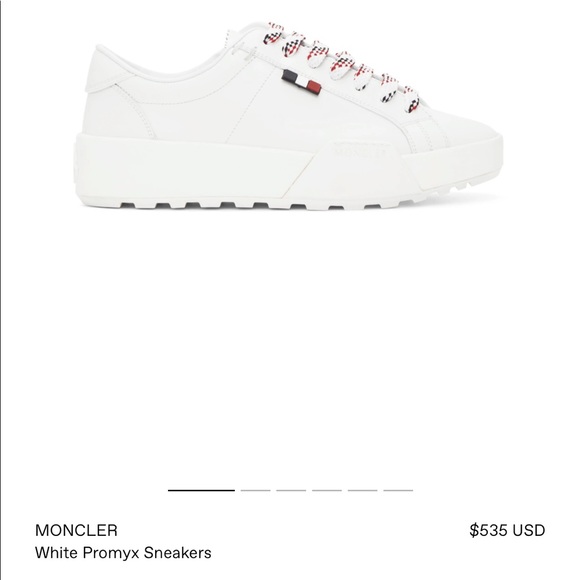 New Rare Moncler white Promyx sneakers 40 made in Italy.  Sold out everywhere. - Picture 2 of 14